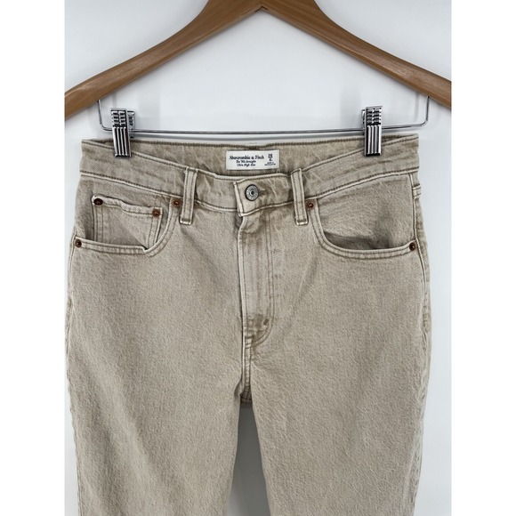 Abercrombie & Fitch Jeans Women Sz 28/6L Beige Tan 90s Relaxed Ultra-Rise 28x31 - Picture 2 of 11